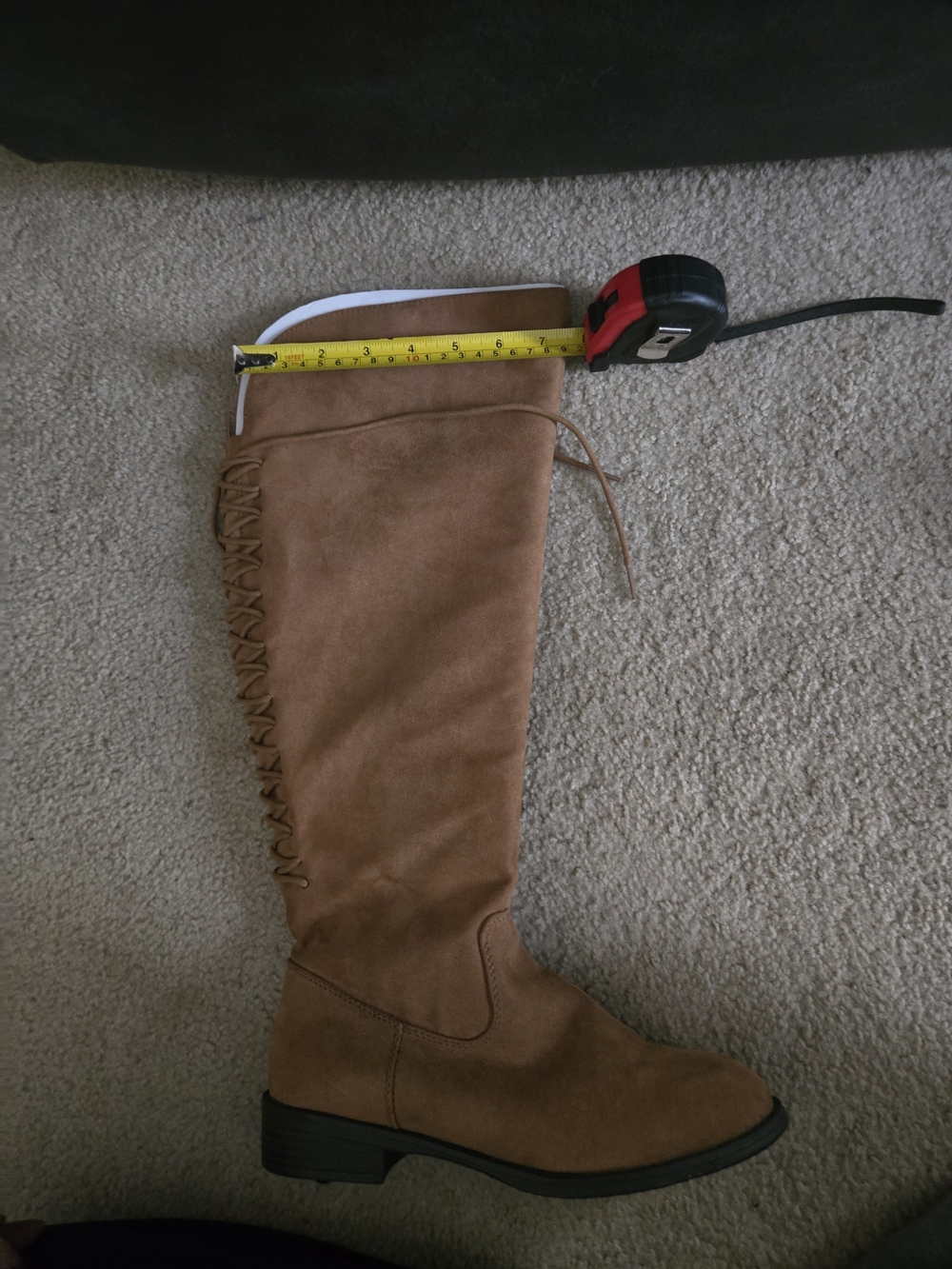Women’s Tall Lace-Back Riding Boot in Brown #4162 - Picture 3 of 6